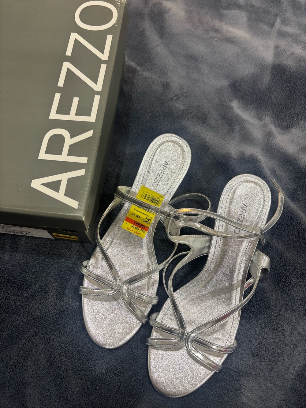 Arezzo Silver Strappy Heels